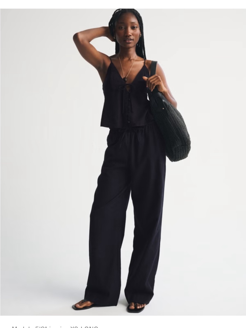 A&F Gemma Linen-Blend Wide Leg Pull-On Pant